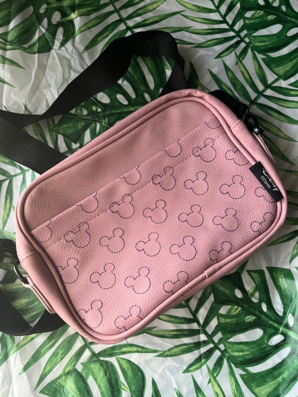Cotton On Disney Dusty Pink Mickey Outline Crossbody Bag